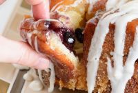Sweet Blueberry Pull-Apart Bread with Tangy Lemon Cream Cheese Glaze