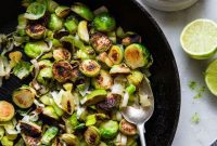 Zesty Lime-Ginger Buttered Brussels Sprouts and Leeks
