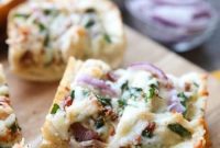 Creamy Chicken Alfredo Garlic Bread Pizza