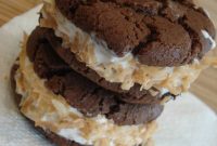Decadent German Chocolate Ice Cream Sandwich Cookies