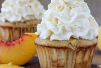 Peach Crisp Cupcakes with Velvety Vanilla Swiss Meringue Buttercream