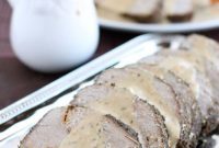 Succulent Pork Roast with Rich Pan Gravy, Sweet Potato and Apple Puree