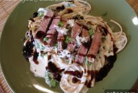 Seared Steak with Garlic Parmesan Linguini