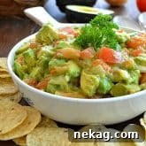Chunky Avocado Salsa, combining flavors of guacamole and tomato salsa in one amazing appetizer.