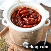 Crockpot Little Smokies is an easy appetizer for parties, the big game, or holidays. Only three ingredients and a slow cooker is all you need for these cocktail sausages. The sweet and tangy sauce is great on meatballs too! 
