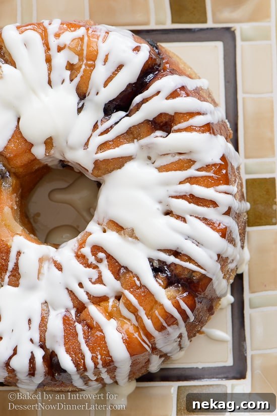 Irresistible Blueberry Stuffed Pull-Apart Bread with Zesty Lemon Glaze