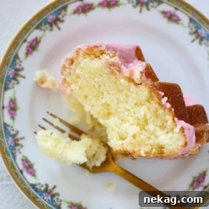 Lemon Pound Cake Strawberry Icing on vintage china