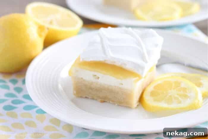 A beautifully textured close-up of the whipped cream topping on a Lemon Curd Dessert, ready for serving.