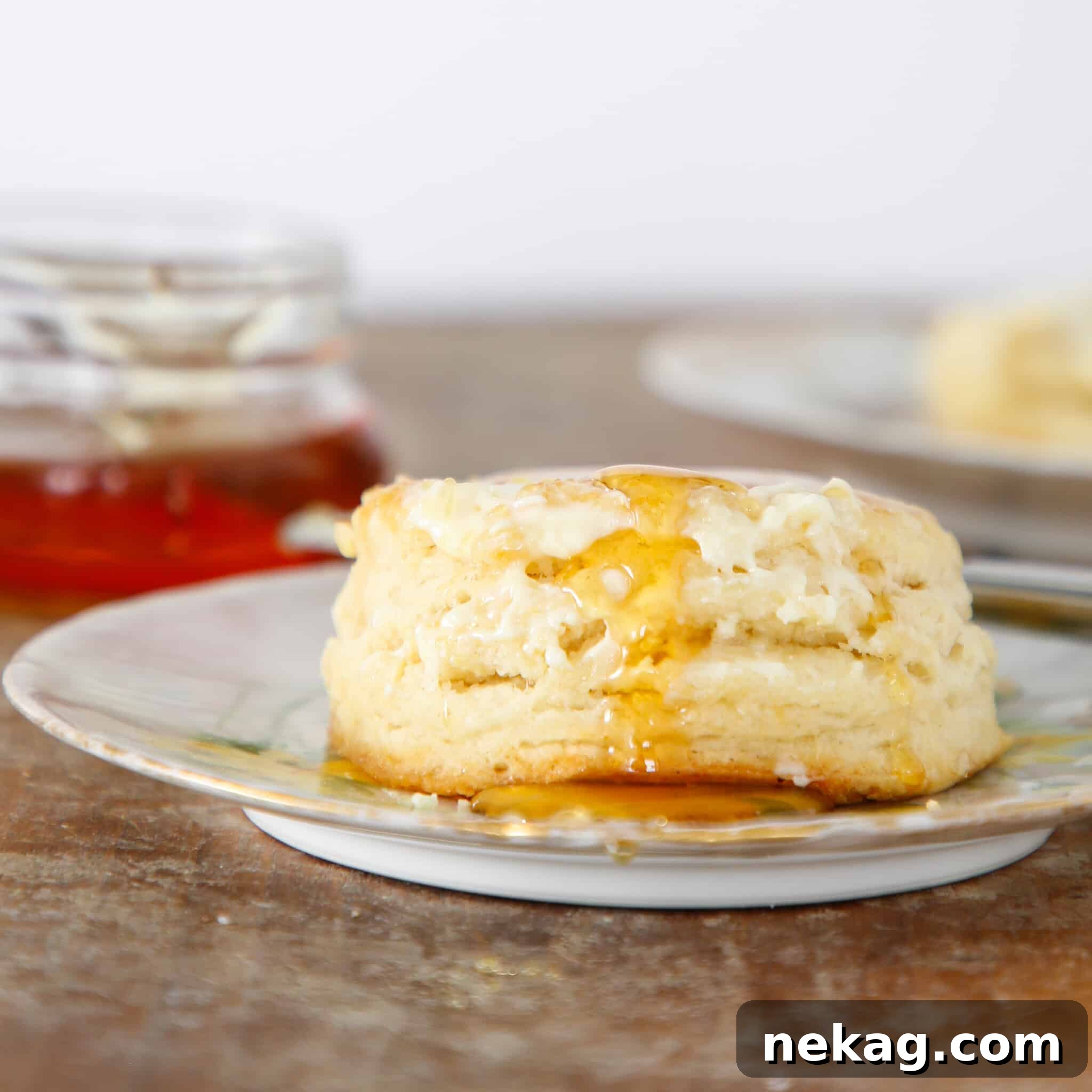 Buttermilk Biscuit Perfection 2 Golden brown, flaky buttermilk biscuits fresh out of the oven, ready to be served.