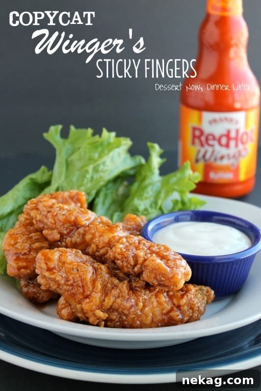 Crispy Winger's Sticky Fingers, coated in a glistening, sweet and spicy sauce
