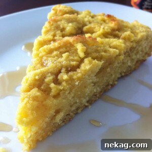 Northern Johnny Cake on plate with maple syrup