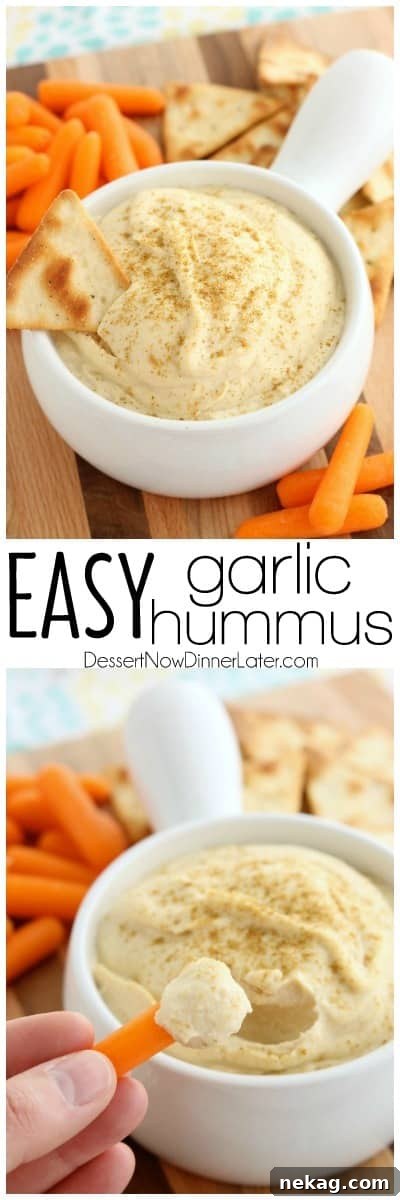 Whip Up Garlicky Hummus 7 A bowl of freshly made Easy Garlic Hummus, beautifully topped with a generous drizzle of olive oil, ready for serving or garnishing.