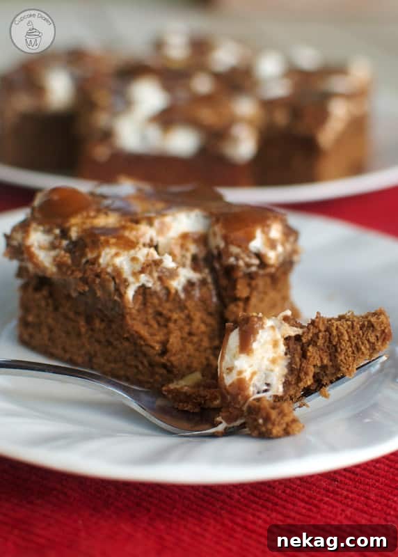 Stack of freshly baked Rocky Road Brownies on a plate