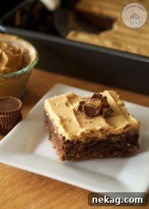 Peanut Butter Cup Brownies with Peanut Butter Frosting