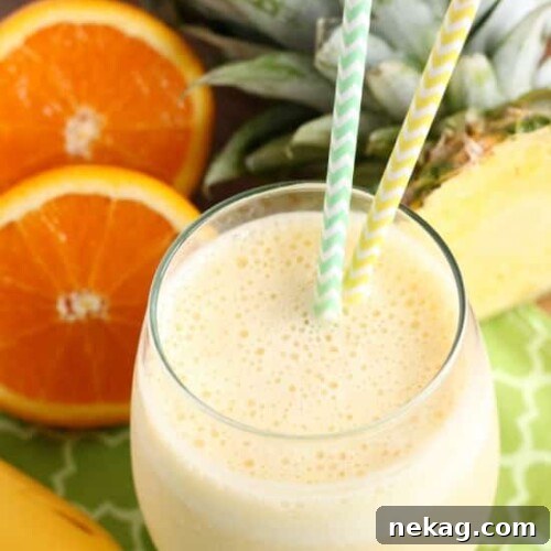 Wake up to this Sunrise Smoothie with bright and refreshing fruits to start your day happy!