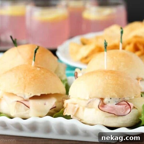 Crispy Ham & Swiss Chicken Sliders 5 Cordon Bleu Sliders are made easy with deli meats, swiss cheese, honey dijon mayo, and freshly baked Rhodes® dinner roll slider buns!