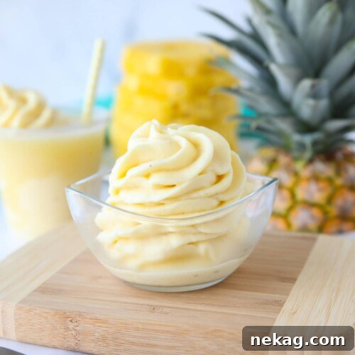 Dole Whip swirled in a small dish.