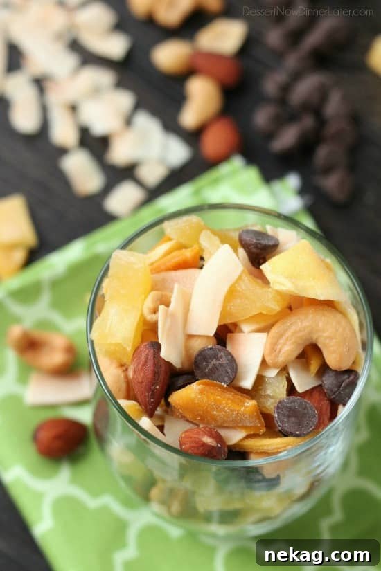 This Tropical Trail Mix is salty, sweet, and full of Sunsweet tropical flavors! A great on-the-go snack!
