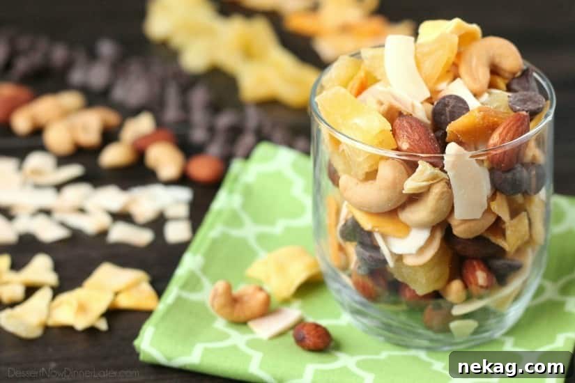 This Tropical Trail Mix is salty, sweet, and full of Sunsweet tropical flavors! A great on-the-go snack!