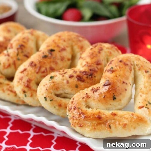 Make Valentine's Day fun for the whole family with these easy, 3-ingredient heart shaped breadsticks!