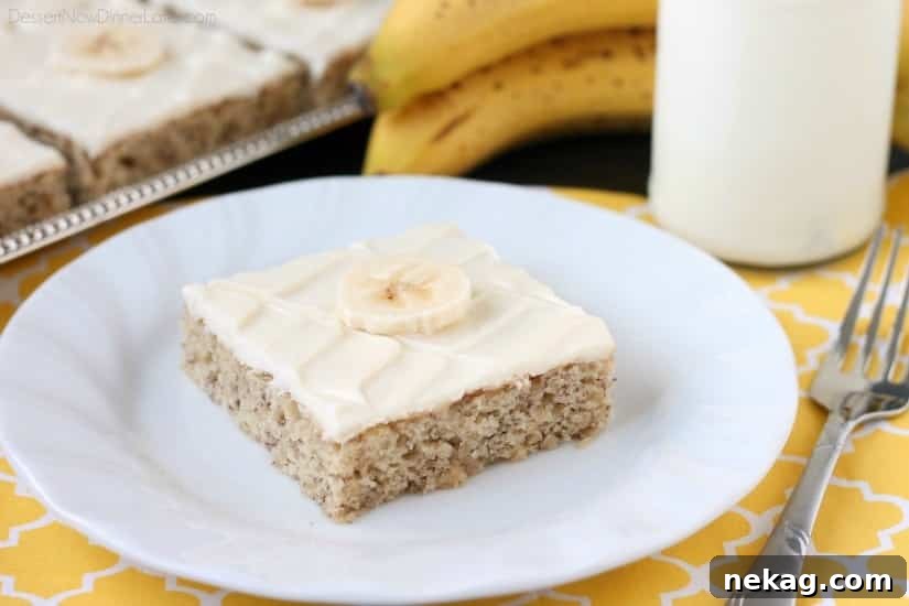 A tantalizing close-up of the intensely moist and tender crumb of the banana cake, highlighting its rich texture.