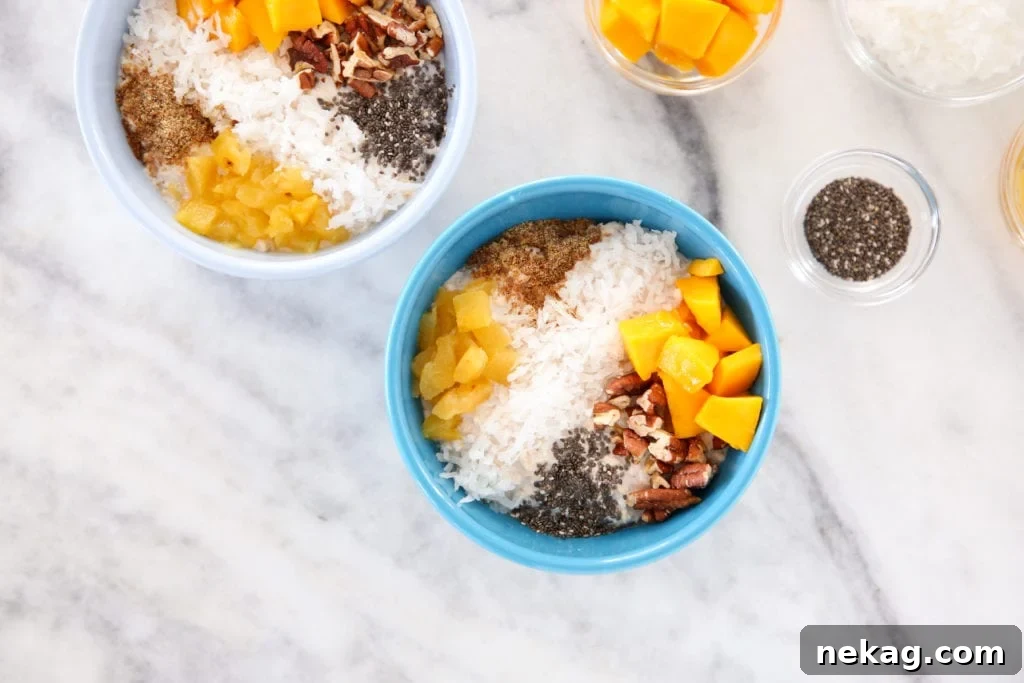 Island Oasis Overnight Oats 3 tropical overnight oats