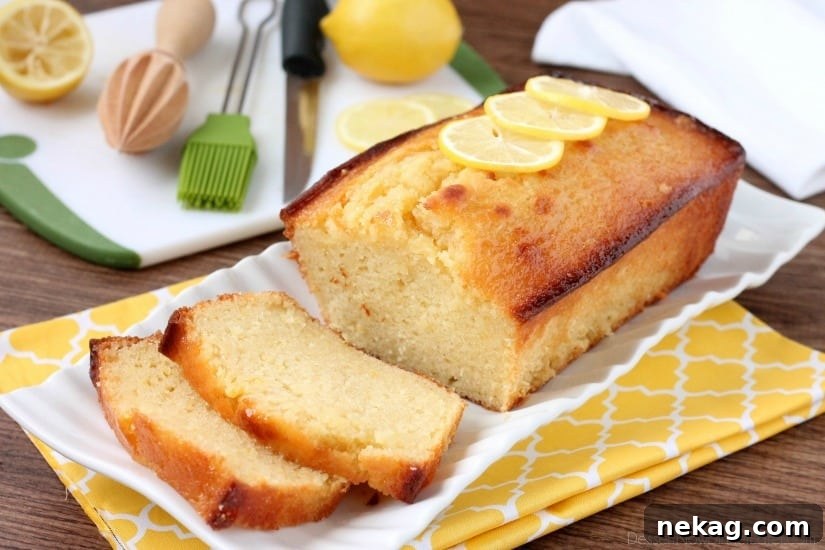 Dairy-Free Sunshine Lemon Yogurt Cake 7 Close-up of the moist interior of the lemon yogurt cake.