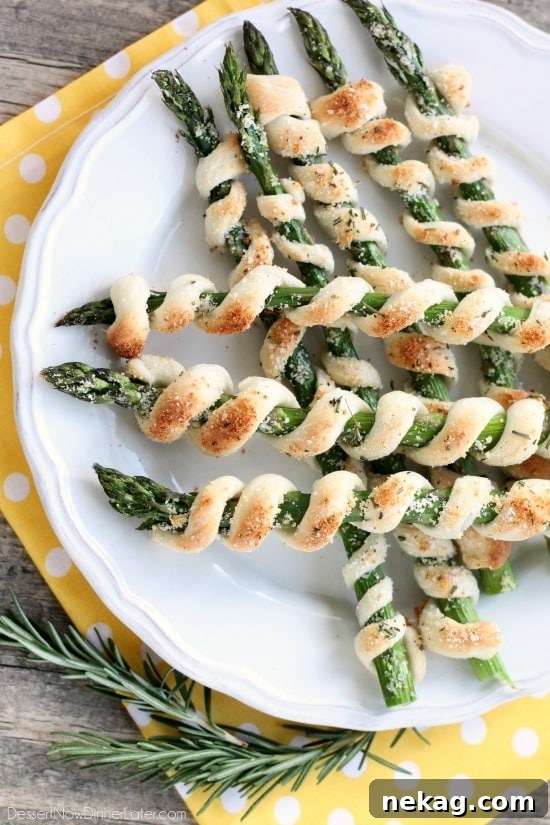 Asparagus Parcels 2 Crispy bread-wrapped asparagus spears, an easy and elegant spring appetizer.