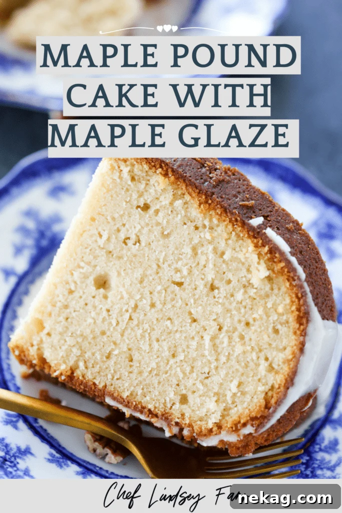 Golden Maple Glazed Pound Cake 7 Close-up of a perfectly cut Maple Pound Cake slice, showing its dense, moist crumb texture and rich color.