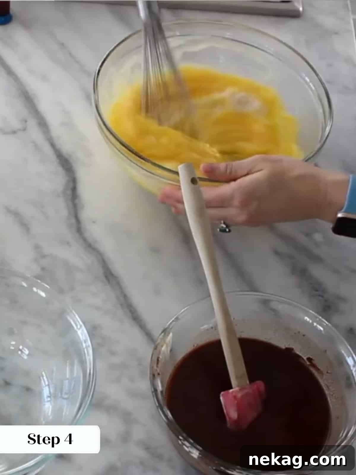 Ultimate Fudgy Brownie Perfection 9 Whisking eggs and sugar together in a mixing bowl to create a shiny, airy batter base.