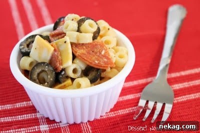 Timeless Italian Pasta Salad 2 Close-up of Classic Italian Pasta Salad showing ditalini pasta, pepperoni, and cheese cubes