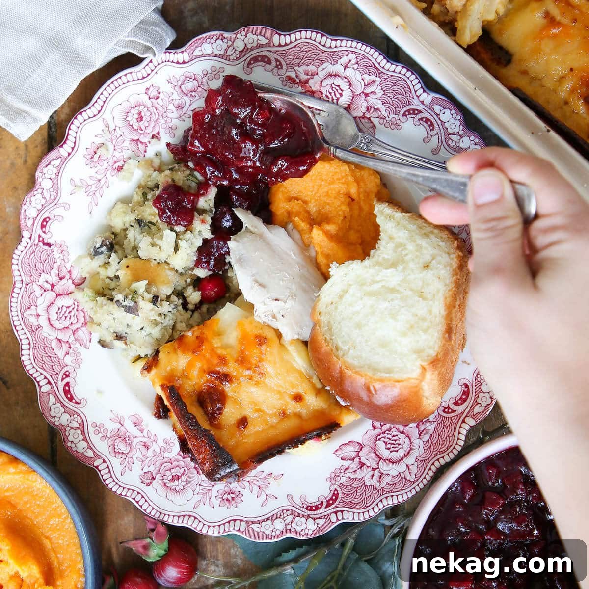 Thanksgiving Traditions A Recipe and Menu Collection 28 A close-up of a Thanksgiving menu featuring vibrant cranberry sauce, an essential condiment for the holiday meal.