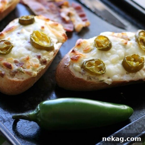 Jalapeno Popper Bread, a delicious appetizer or easy pizza dinner with bacon, cream cheese, and jalapeno slices for maximum flavor!