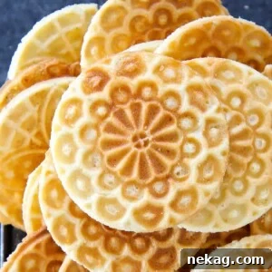 Italian Pizzelle Cookie Recipe stacked