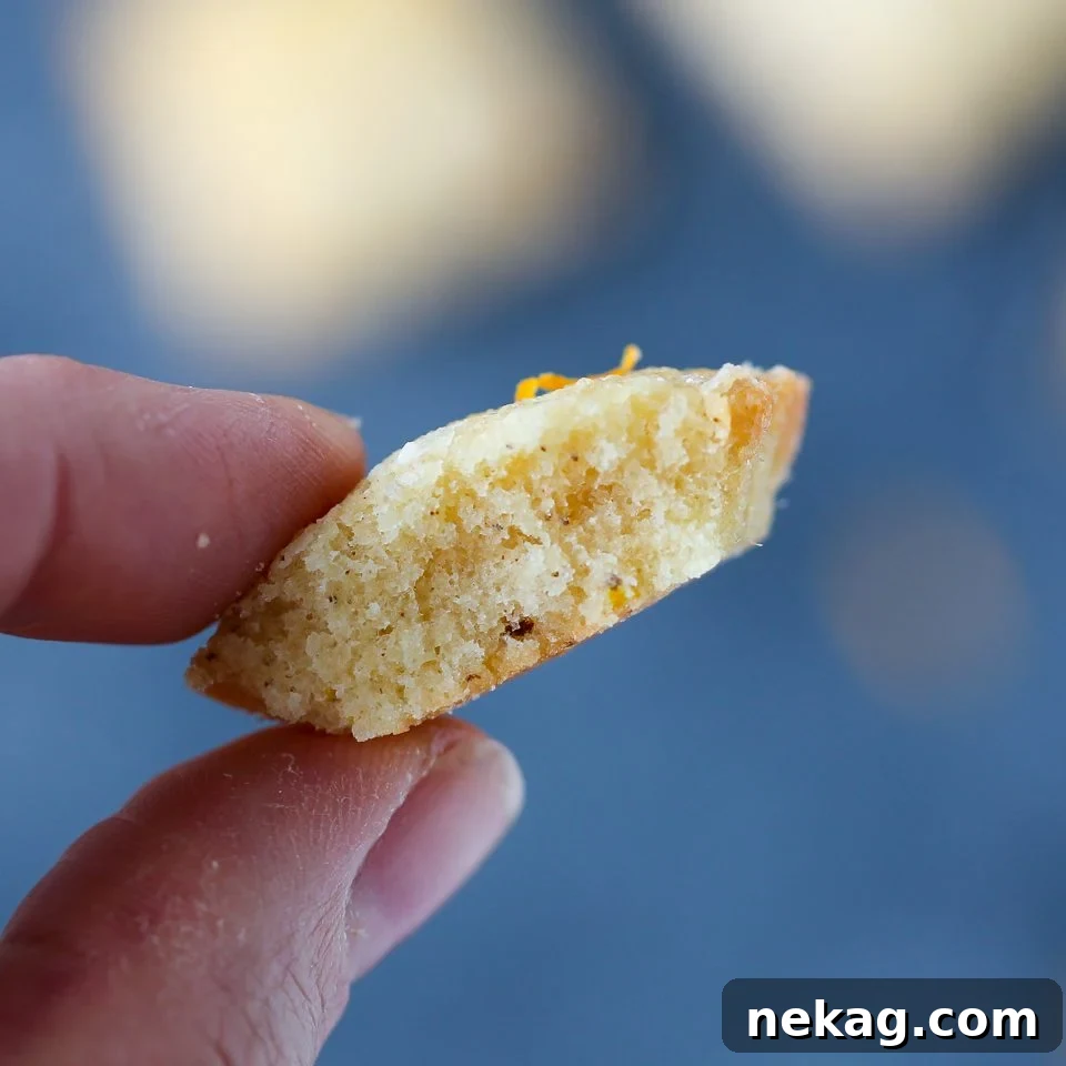 Golden brown Orange Financiers arranged beautifully on a plate
