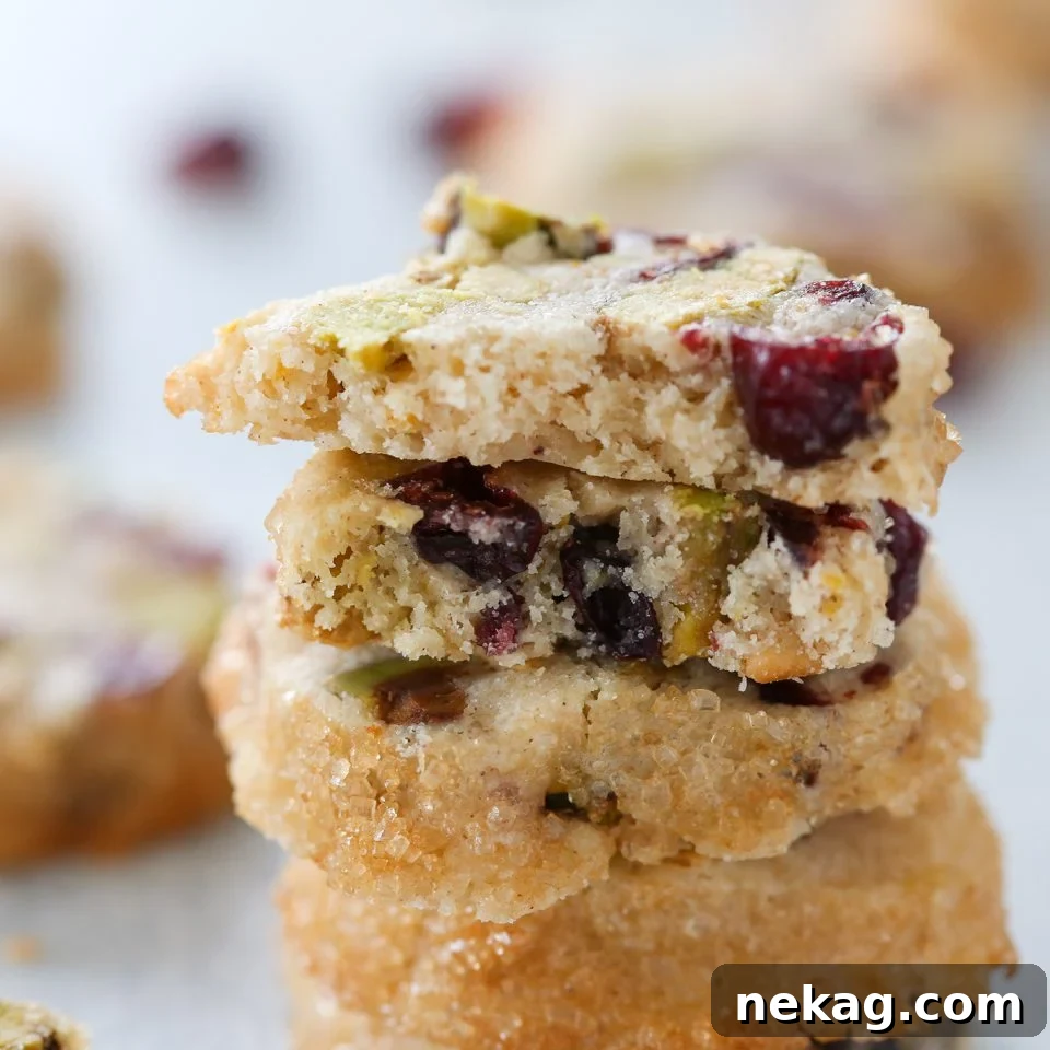 Pistachio Cranberry Sablee Cookies
