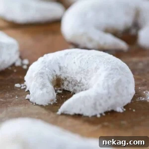 Buttery Almond Crescents 11 Cardamom Crescent Cookies powdered sugar.
