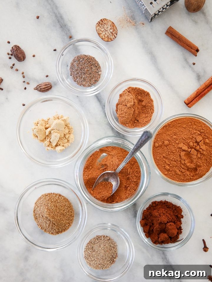 Speculoos Spice Mix in a small bowl with measuring spoons