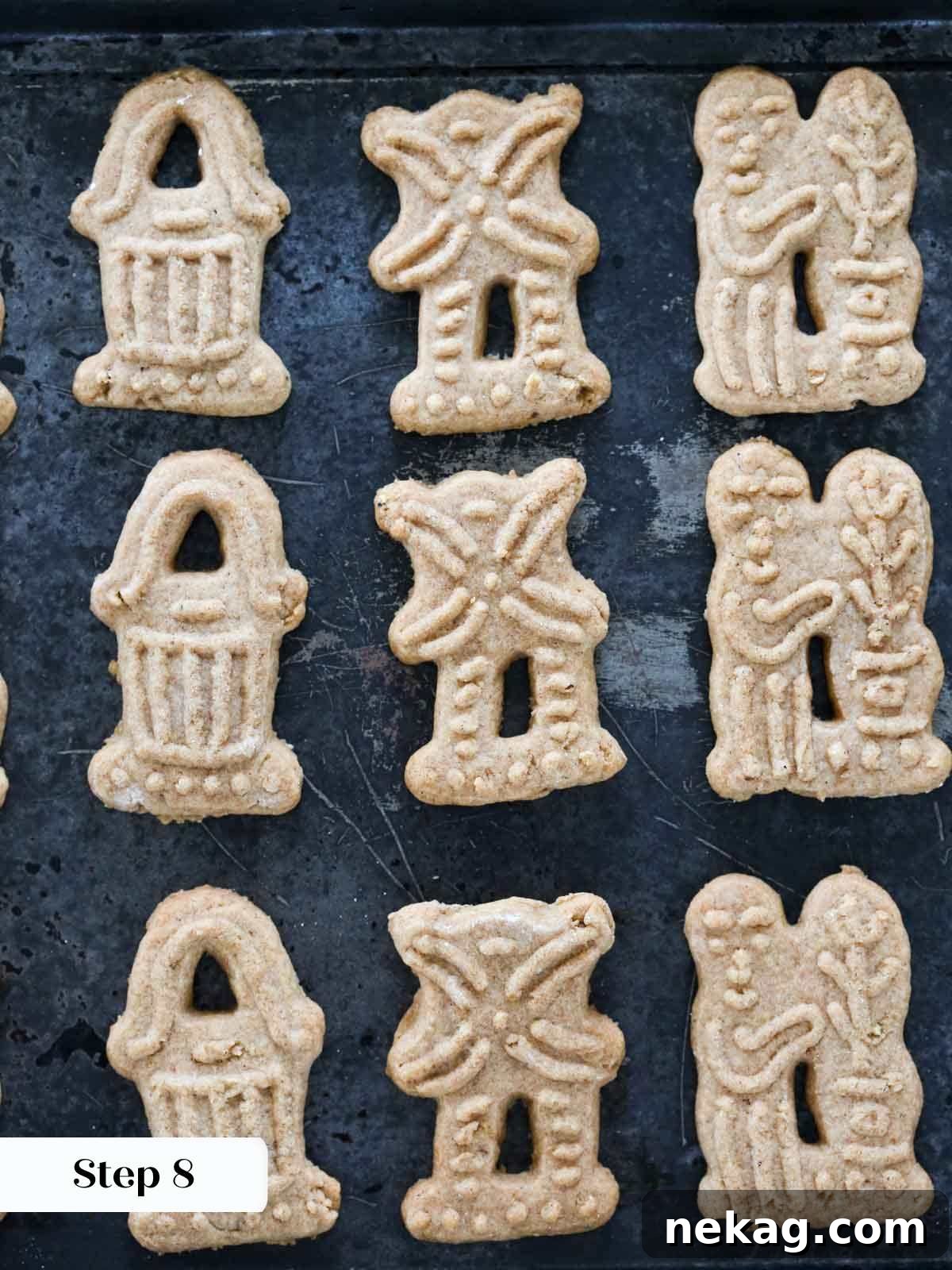 A batch of freshly baked Speculoos cookies, perfectly browned and crisp.