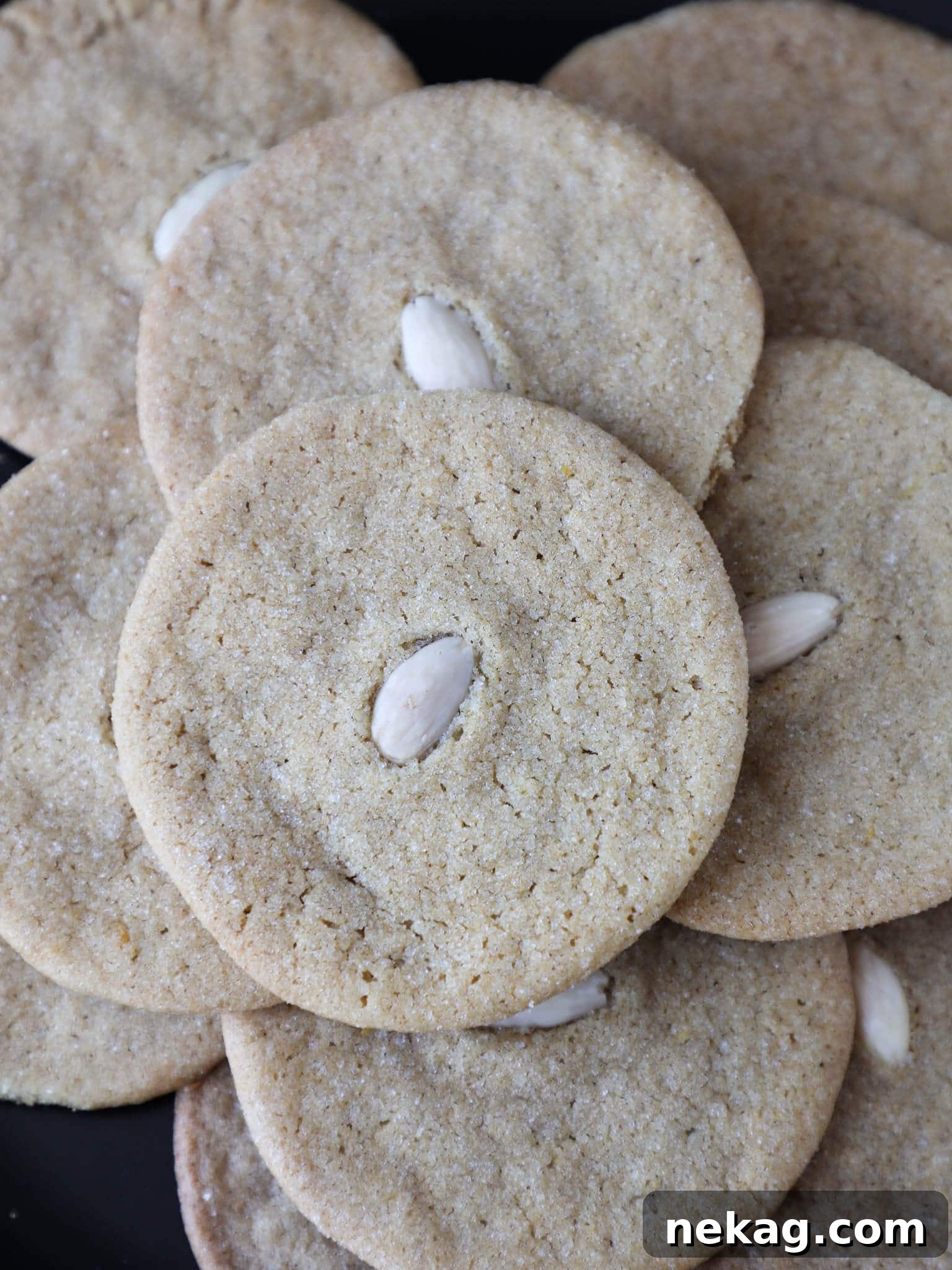 Swedish Pepparkakor Cookies plated, showing their classic round shape and light dusting.