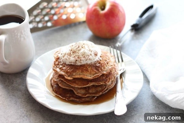 Real apple pieces and a hearty helping of cinnamon turn regular pancakes into these simple, yet special Apple Cinnamon Pancakes.