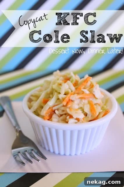 Homemade KFC Coleslaw in a white bowl