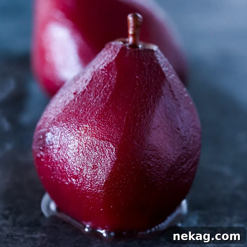 Red Wine Poached Pears