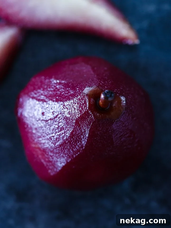 Red Wine Poached Pears