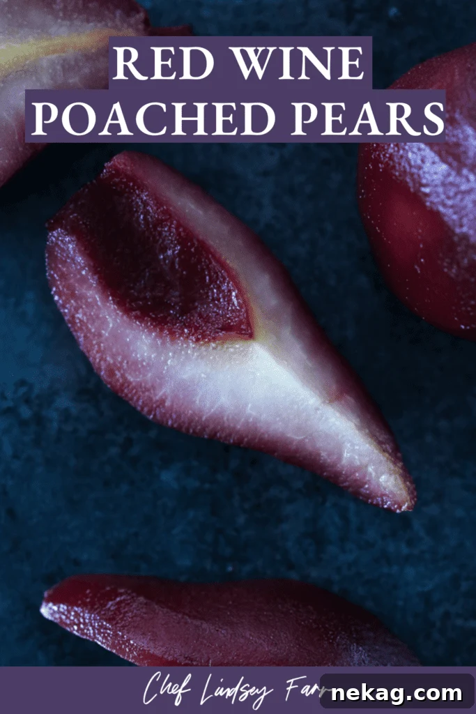 Red Wine Poached Pears