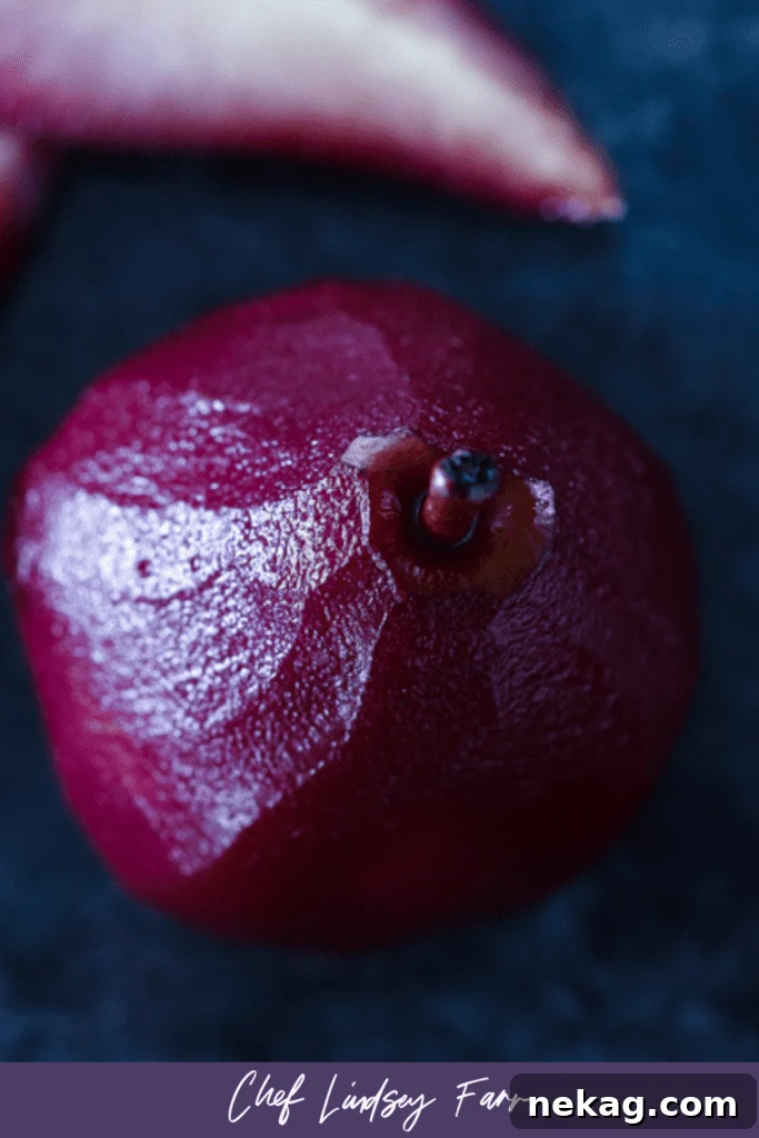 Red Wine Poached Pears