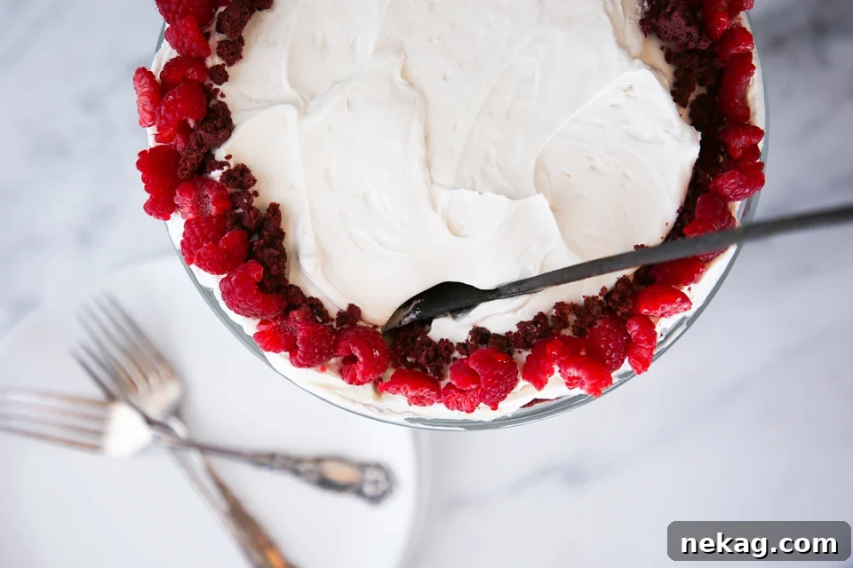 Ruby Raspberry Velvet Trifle 4 Individual serving of Red Velvet Raspberry Trifle