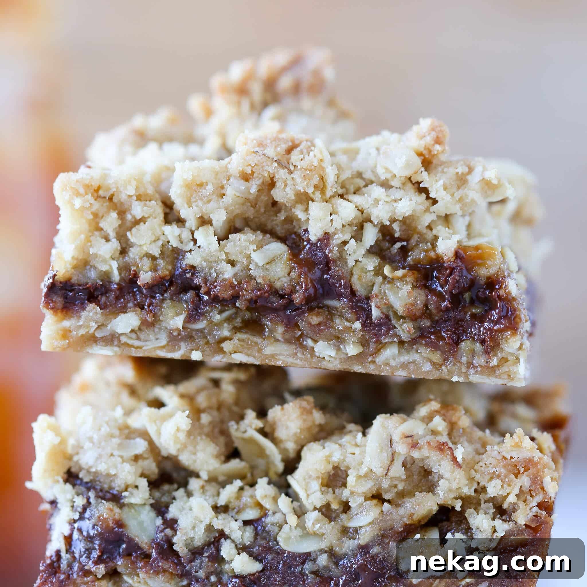 Carmelita Bars 4 Detailed side view of Carmelita Cookie Bars showing layers