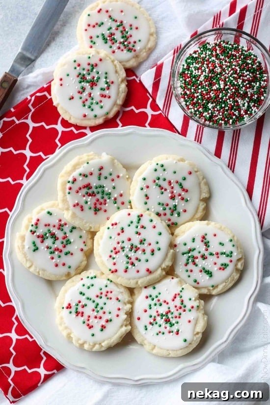 Perfect Christmas Meltaway Cookies 5 Pile of Meltaway Cookies with festive red and green sprinkles
