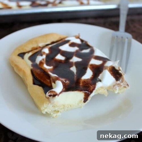 Delicious Baked Eclair Cake, ready to serve.